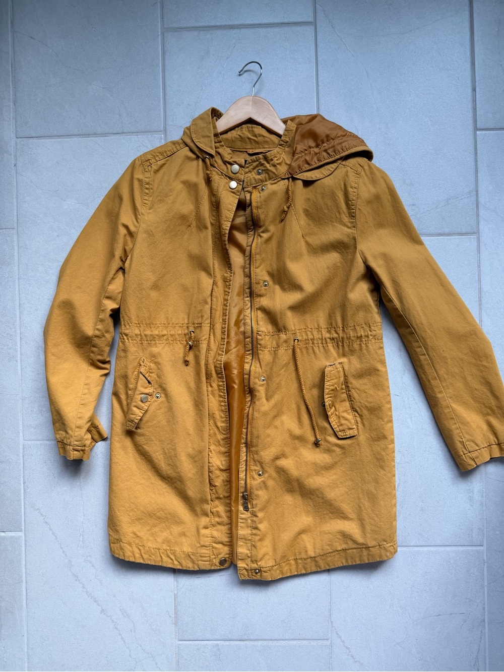 Forever 21 Mustard Hooded Jacket